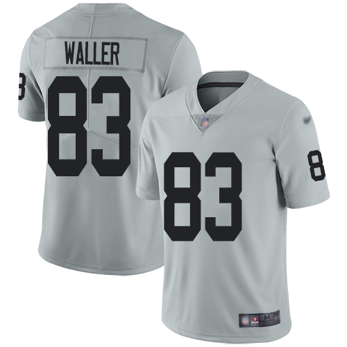 Men Oakland Raiders Limited Silver Darren Waller Jersey NFL Football #83 Inverted Legend Jersey->oakland raiders->NFL Jersey